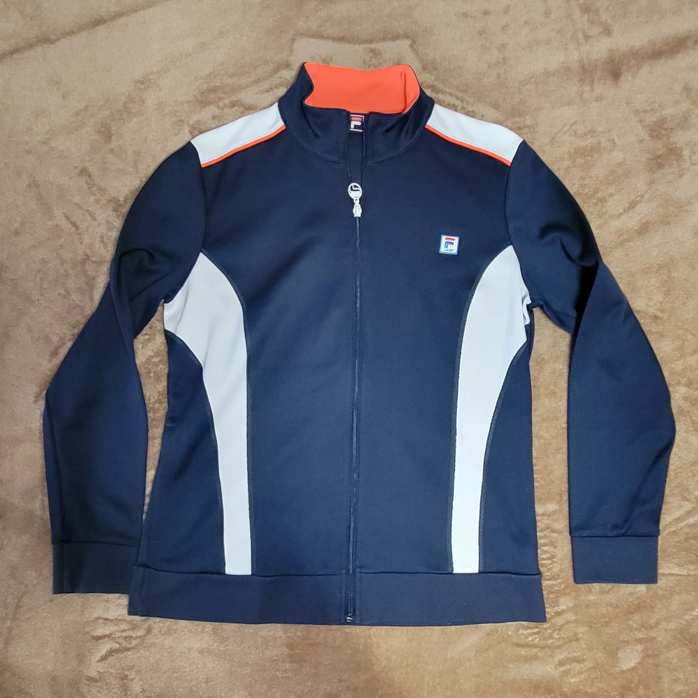 Women's Fila Sport Navy and Orange Active Jacket